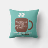 ハピネスはコーヒーおもしろい引用文ワードアート クッション (裏面)