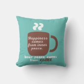 ハピネスはコーヒーおもしろい引用文ワードアート クッション (正面)