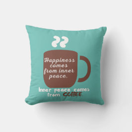 ハピネスはコーヒーおもしろい引用文ワードアート クッション