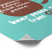 ハピネスはコーヒーおもしろい引用文ワードアート ポスター (角)