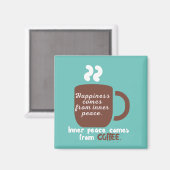 ハピネスはコーヒーおもしろい引用文ワードアート マグネット (正面/裏面)