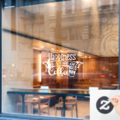 ハピネスはコーヒーショップデコー ウィンドウサイン (カフェ窓)