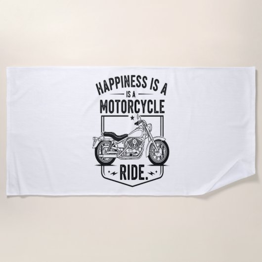 ハピネスはバイク乗り.jpg ビーチタオル (正面)