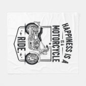 ハピネスはバイク乗り.jpg フリースブランケット (正面(横))