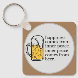 ハピネスはビールおもしろい引用文ワードアート キーホルダー
