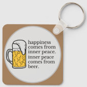 ハピネスはビールおもしろい引用文ワードアート キーホルダー (裏面)