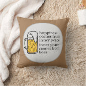 ハピネスはビールおもしろい引用文ワードアート クッション (ブランケット)