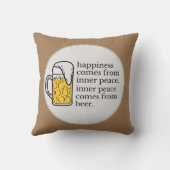ハピネスはビールおもしろい引用文ワードアート クッション (裏面)