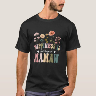 ハピネスはマムーフローラデザインマムウモトである Tシャツ