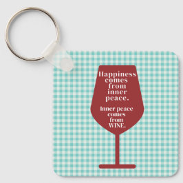 ハピネスはワインおもしろい引用文ワードアート キーホルダー