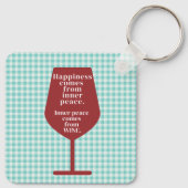 ハピネスはワインおもしろい引用文ワードアート キーホルダー (裏面)