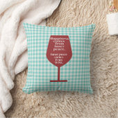 ハピネスはワインおもしろい引用文ワードアート クッション (ブランケット)