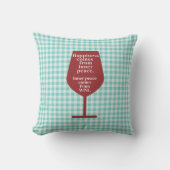 ハピネスはワインおもしろい引用文ワードアート クッション (正面)