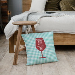 ハピネスはワインおもしろい引用文ワードアート クッション