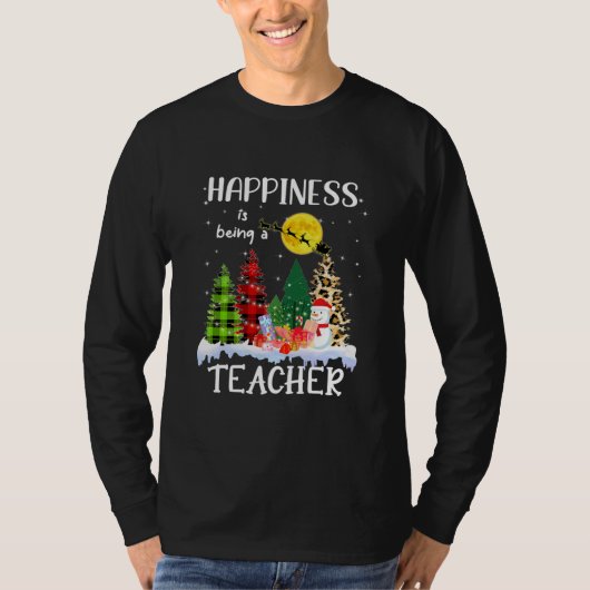 ハピネスは先生ヒョウのクリスマスツリー Tシャツ (正面)