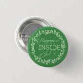 ハピネスは内側のジョブの緑のリースボタン 缶バッジ (正面&裏面)
