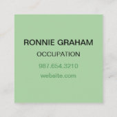 ハピネスは内側のジョブ緑のリーススクエアバス スクエア名刺 (裏面)