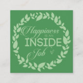 ハピネスは内側のジョブ緑のリーススクエアバス スクエア名刺 (正面)