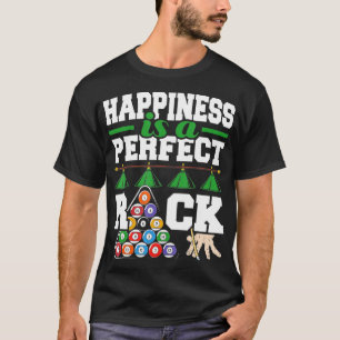 ハピネスは完璧なラックおもしろいプールビリヤードP Tシャツ