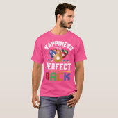 ハピネスは完璧なラックおもしろいプールビリヤードPl Tシャツ (正面フル)