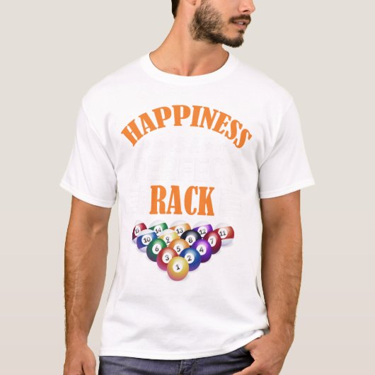 ハピネスは完璧なラックビリヤードのゲーム愛好家Bi Tシャツ (正面)