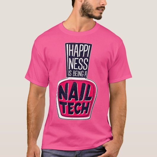 ハピネスは爪、 ネイル工科美しい店 Tシャツ (正面)
