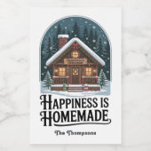 ハピネスは自家製キャビンデザインクリスマス フードラベル (シングルラベル)