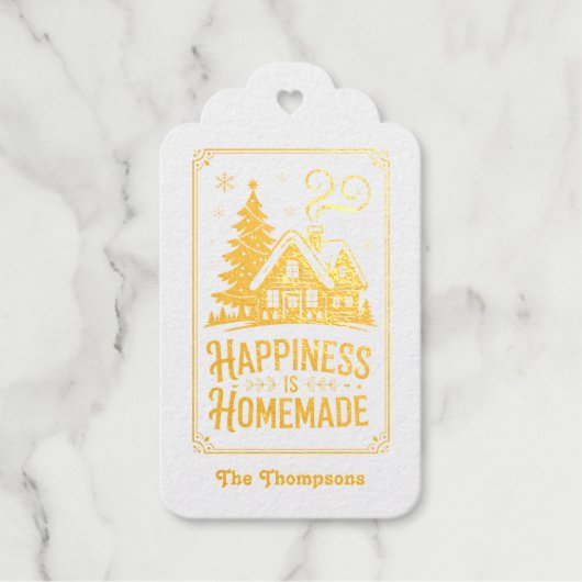 ハピネスは自家製クリスマスホリデー ギフトタグ (正面)