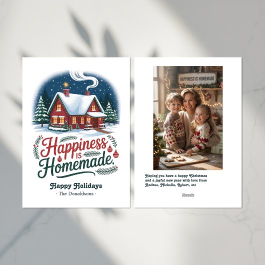 ハピネスは自家製コージーキャビンクリスマスホリデー シーズンカード