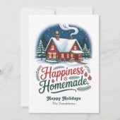 ハピネスは自家製コージーキャビンクリスマスホリデー シーズンカード (正面)