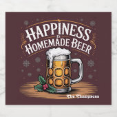 ハピネスは自家製ビールクリスマスホリデー ビールラベル (シングルラベル)