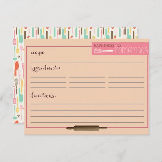 ハピネスは自家製レシピカードクリーム (正面/裏面)