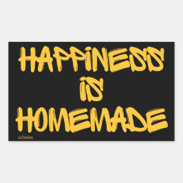 ハピネスは自家製感動的引用文 長方形シール