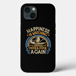 ハピネスは銃煙のカウボーイおもしろいハットを見ている iPhone 13ケース
