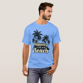 ハピネスは1日でビーチレトロパーム Tシャツ (正面フル)