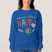 ハピネスイズバニーフラワー絞り染め母 スウェットシャツ (正面)