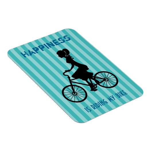 ハピネスイズライディングマイバイク-サイクリストシルエット マグネット (右側)