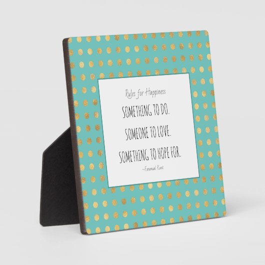 ハピネスインスパイアターコイズ金ゴールド表 フォトプラーク (正面)