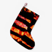 ハピネスオレンジ抽象芸術クリスマスストッキング,サニー スモールクリスマスストッキング (正面 (吊り時))
