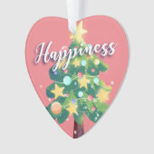 ハピネスカートンクリスマスツリーピンク オーナメント (正面)