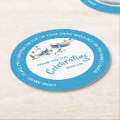 ハピネスドリンクセーバーのブルーバード紙コースター ラウンドペーパーコースター (アングル)