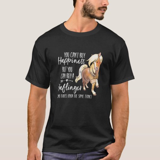 ハピネスハフリンガーホース馬好きギフトアイディア Tシャツ (正面)