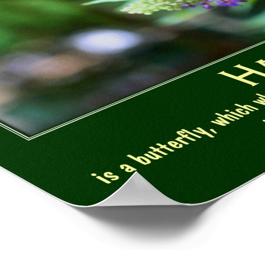 ハピネスバタフライやる気を起こさせる引用文 ポスター (角)