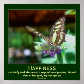 ハピネスバタフライやる気を起こさせる引用文 ポスター (正面)
