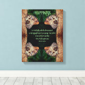 ハピネスブラウンバタフライ感動的抽象芸術 キャンバスプリント (インサイチュ (ウッドフロア))