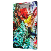 ハピネスブルー抽象芸術クリップボード，ダークブルー クリップボード (左)