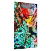 ハピネスブルー抽象芸術クリップボード，ダークブルー クリップボード (右)