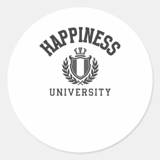 ハピネス大学ステッカー ラウンドシール (正面)