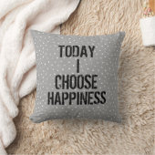 ハピネス引用文オン水玉模様 クッション (ブランケット)