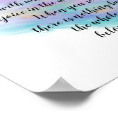 ハピネス引用文ラオチュ文字オン色彩の鮮やかデザイン ポスター (角)